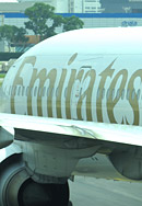 Emirates Boing 777 am Flughafen Singapore Changi